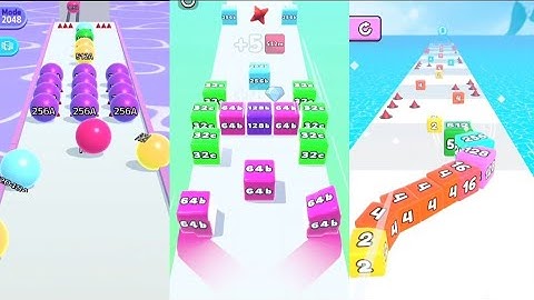 Jelly Run 2048 vs Ball Run 2048 vs Jelly Tube Run 2048 : All Levels Gameplay