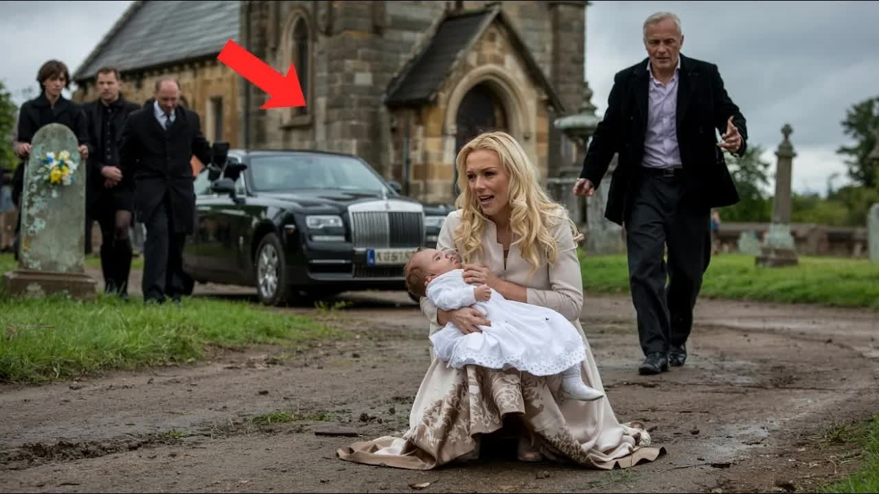 Sie wurde mit ihrem Baby aus der Kirche gezerrt – nach der Beerdigung ihres Mannes bis ein Milli
