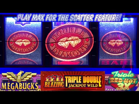 GOT EM! Double Diamond Scatter + MEGABUCKS + Triple Double Jackpot Wild Blazing 777 slots!