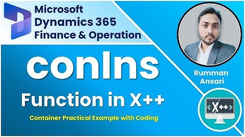 conIns function of Container - X++ Language - D365 FO - Technical Tutorial