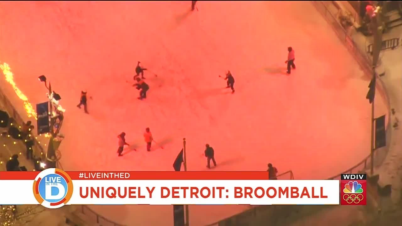 Uniquely Detroit: Broomball takes over Downtown ice rink