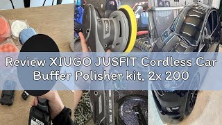Review XIUGO JUSFIT Cordless Car Buffer Polisher kit, 2x 2000mAh 20V Batteries, 6-Speed Brushless Mo
