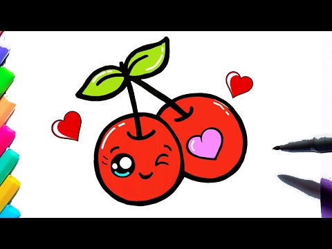 How to draw Kawaii cute BLACKBERRY Fruit l Como desenhar Fruta AMORA fofa  Kawaii - Drawing to Draw 