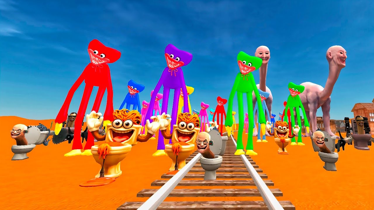 I FOUND NIGHTMARE HUGGY WUGGY FROM POPPY PLAYTIME APPEARS EVERYWHERE IN THE CITY | Garrys mod PART 2