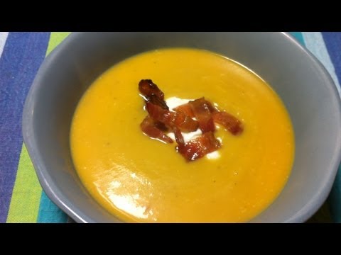 Roasted Pumpkin Soup with Candied Bacon Thanksgiving Recipe | Knockout Kitchen