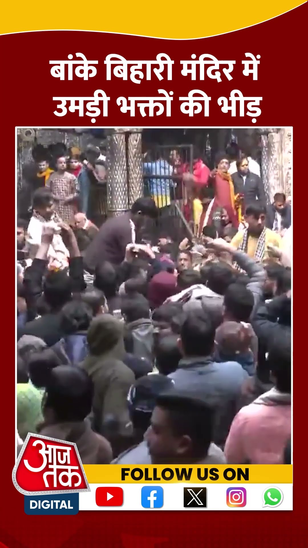 Banke Bihar Mandir में उमड़ी भक्तों की भीड़ #shorts #shortsvideo #shortsviralvideo
