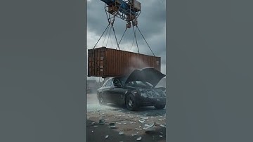 Roles Royce Hit By A Container #crashdrive #automobile #auto #ai #crash #car #supercar#viral