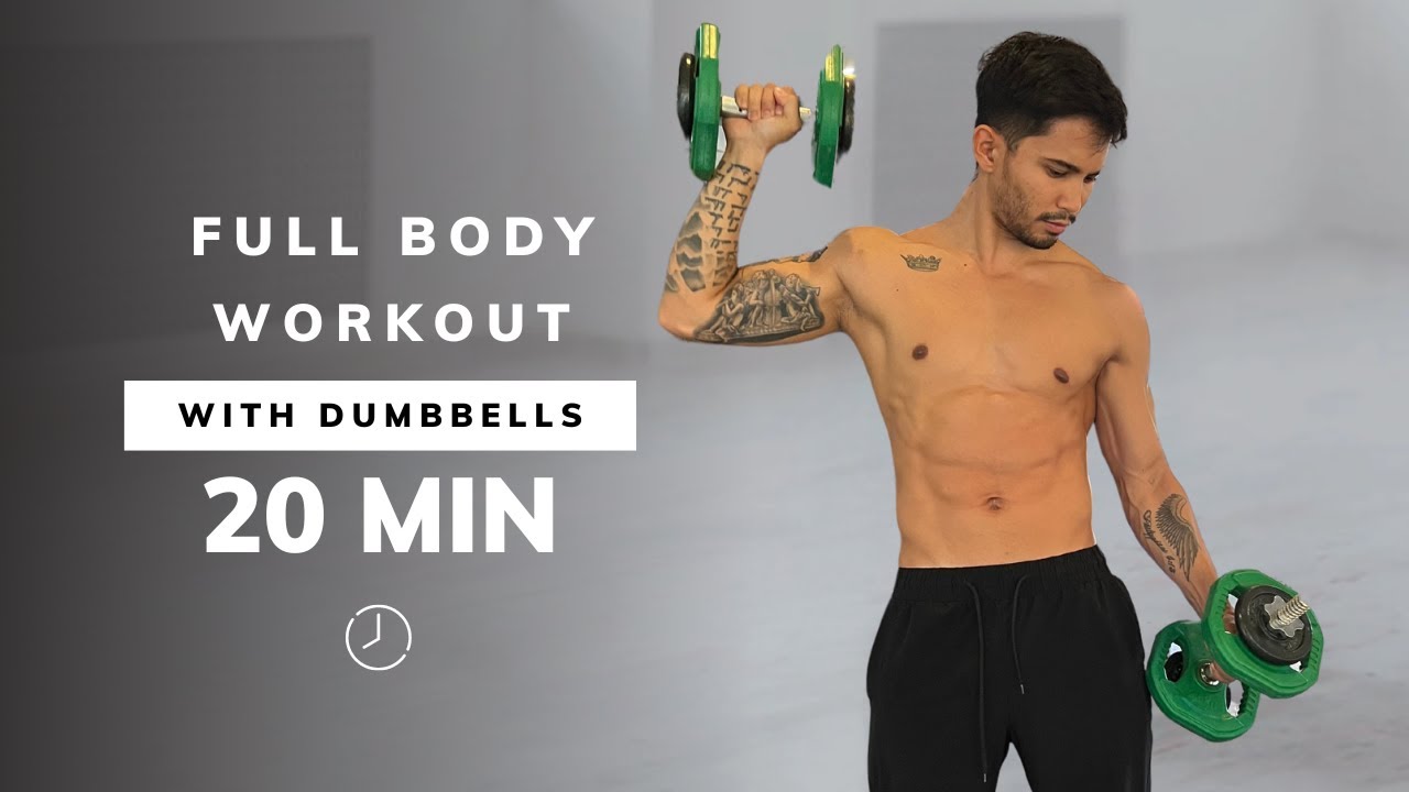 20 MIN INTENSE FULL BODY Dumbbell HIIT Workout - With Weights, No ...