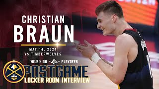 Christian Braun Full Post Game Five Locker Room Interview vs. Timberwolves 🎙