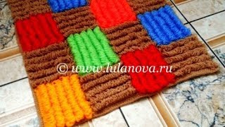 Коврик Цветной - 1 часть - Crochet mat - вязание крючком(2 - http://youtu.be/SXsKYDF1ygo Подробный мастер-класс - как вязать крючком объемный коврик. Detailed master class - how to crochet surround..., 2014-06-04T16:38:22.000Z)