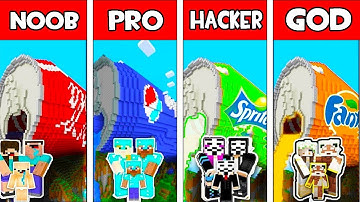 Minecraft - NOOB vs PRO vs HACKER vs GOD : FAMILY SODA BATTLE in Minecraft Animation