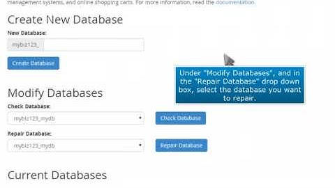 cPanel MySQL 10 How to repair a MySQL database in cPanel