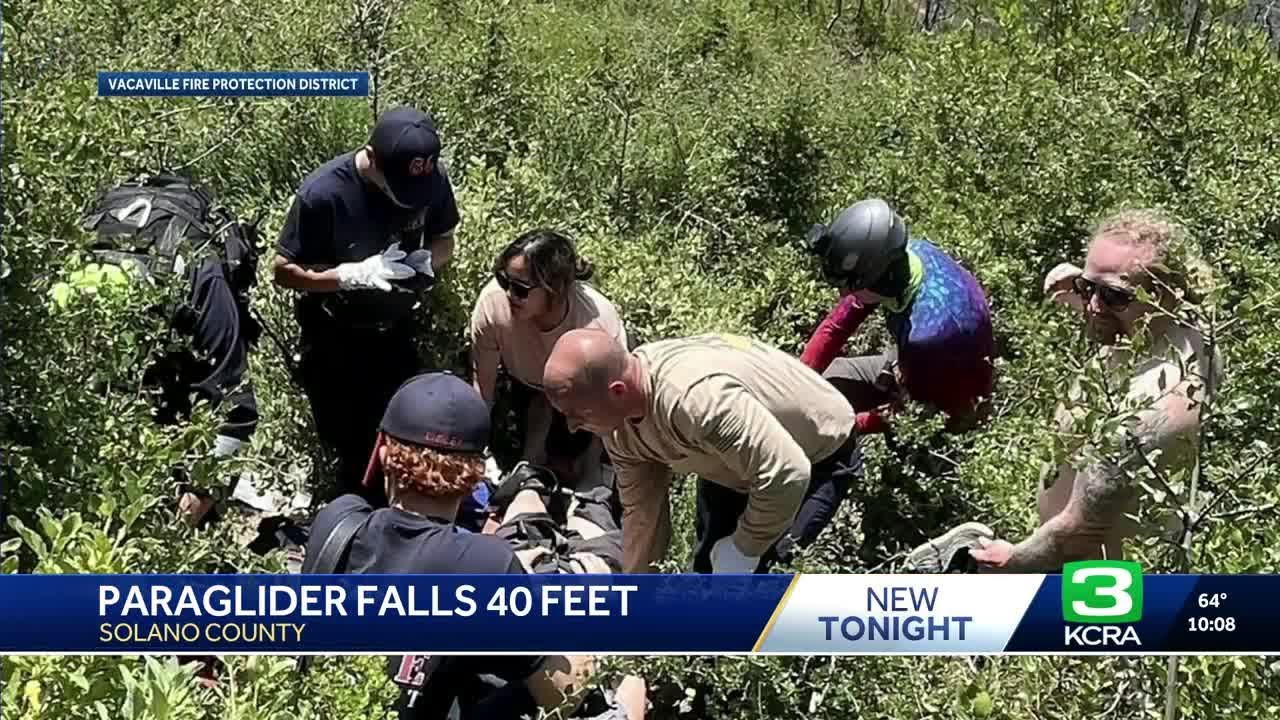 Paraglider injured, airlifted to hospital after fall in Solano County