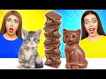 Tantangan Makanan Asli vs Makanan Cokelat | Perang Lelucon Multi DO Fun Challenge