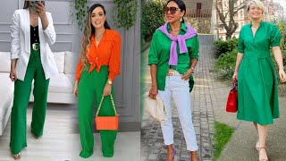 COMO COMBINAR EL COLOR VERDE Y LOGRAR OUTFITS HERMOSOS CON COLORES EN TENDENCIA