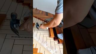 Download Lagu Installing Wooden Floor Panels by Tapping Them Gently with a Hammer for a Perfect Fit #shorts MP3