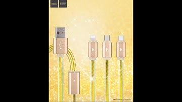 HOCO   Cáp sạc UPL12 3 in 1 cổng Lightning  Cổng Type C   Cổng Micro   Báo đèn