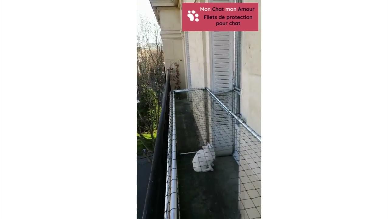 Filet de protection pour chat balcon, sans dépasser de la rambarde, invisible de dehors 🐾🐱👍