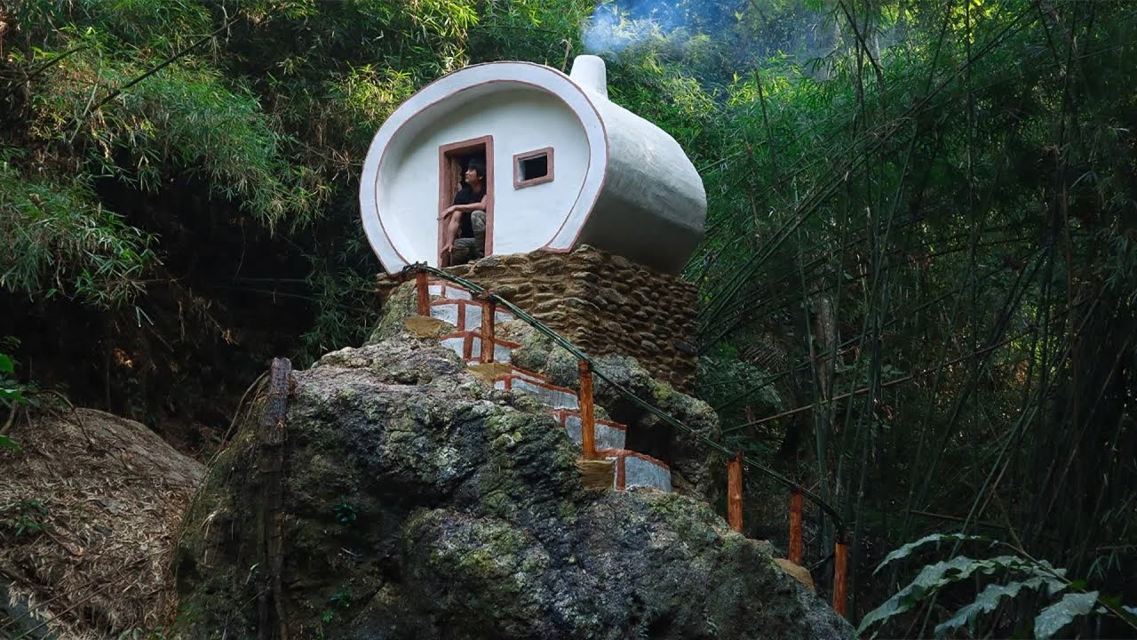 🏡 120 Days Alone: Building a House & Surviving in the Deep Forest 🌲🔥 ...