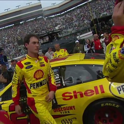 Denny Hamlin and Joey Logano FIGHT at Bristol! | #shorts | NASCAR