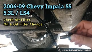 Car OIL CHANGE on a 2006 - 2009 Chevy Impala SS • 5.3 Liter, LS4 Engine