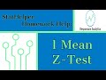 One Sample Z test Example with the StatHelper
