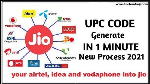 How to Generate UPC Code | MNP JIO, Airtel, Vodafone, Idea, BSNL