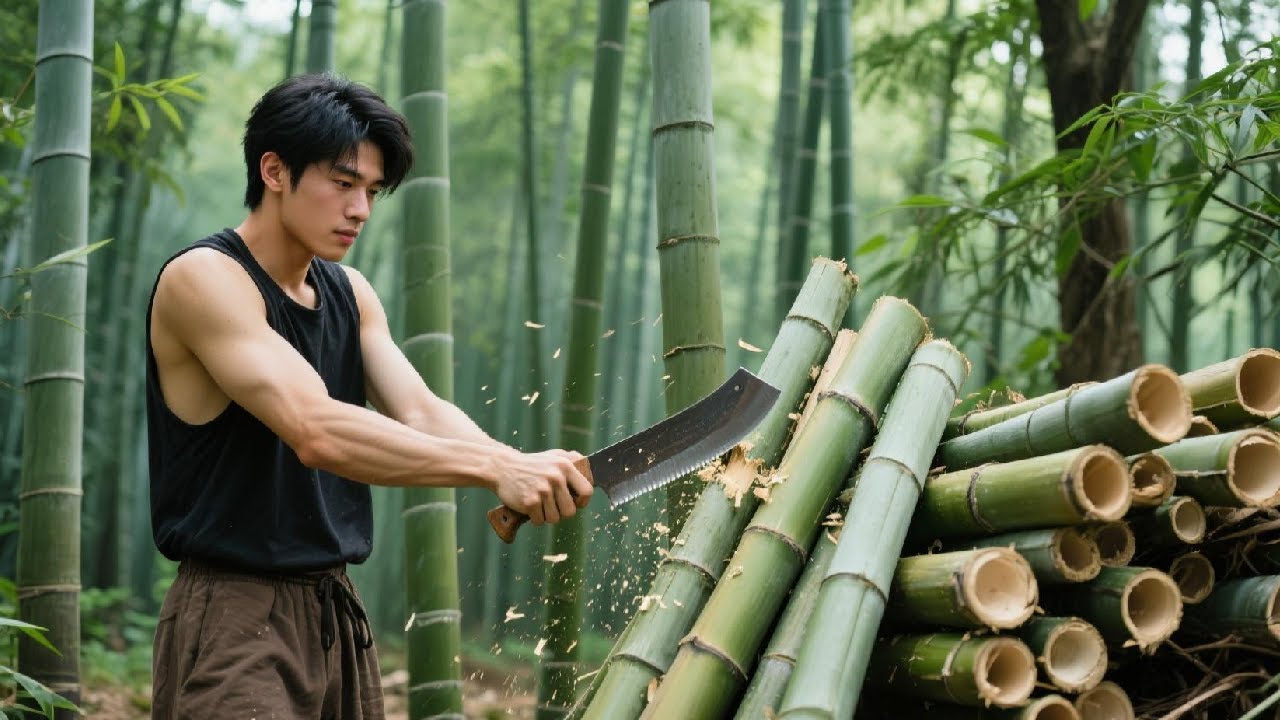 From Bamboo to Delicacy: Crafting Traditional Sticky Rice Dumplings in Fresh Bamboo Tubes Step by St