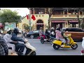 Crossing the street in Hanoi