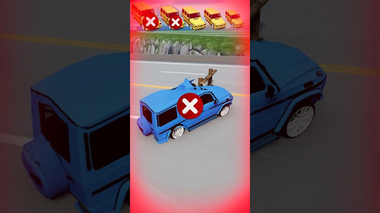 Big vs Small Cars Wooden Barrier Challenge!