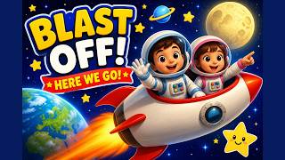 Blast Off Fun Space Rocket Ship Adventure Cartoon For Kids