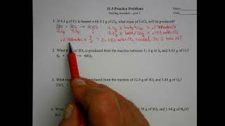 Video - WS - 11-3 Practice Problems - Limiting Reactants - part 2