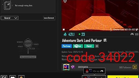 Bgmi wow Parkour map code 34022 | Adventure dark land Parkour | #bgmilive #bgmi #pubg #pubgmobile 