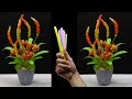 DIY bunga hias dari sedotan plastik | beautiful flower with plastic straw