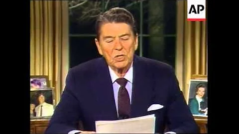 In a televised speech President Ronald Reagan urged Congress to pass an aid package to anti-Sandinis