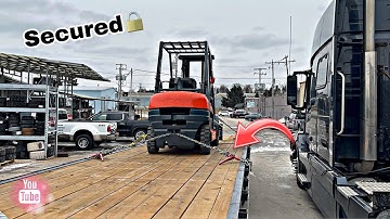 Hotshot trucking| how to secure a forklift (chains, binders, straps)