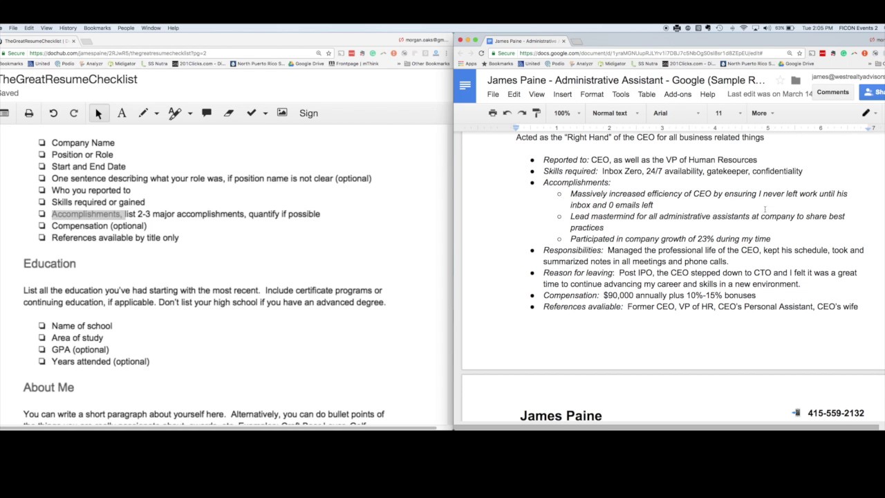 The Great Resume Checklist - How to build a perfect resume step by step!