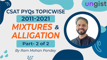 CSAT PYQ Topicwise | CSAT PYQ Solved | Mixtures & Alligation | CSAT PYQ analysis | RAM MOHAN PANDEY
