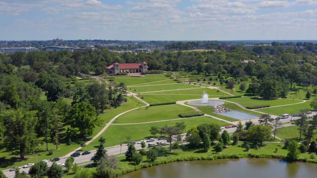 forest park st louis city park by 4k aerial drone - YouTube