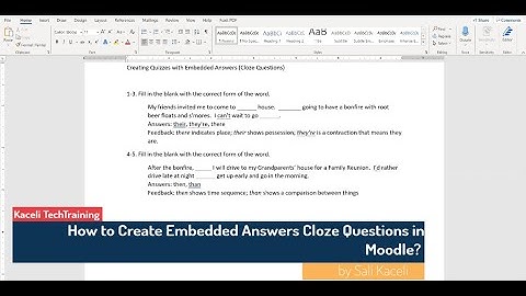 How to Cloze Questions in Moodle