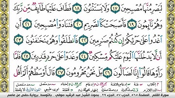 مصحف عبد الرشيد صوفي برواية حفص  فيديو  مكتوب ملون سورة  068  القلم
