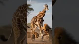 “Lion Pride vs Giraffe | The Final Battle for Survival” #shortsfeed #funny #wildliferescue #animals