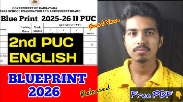 BIG NEWS for 2nd PUC Students🔥 |English Blueprint 2026 Released | Final Exam 2025-26 Karnataka Board