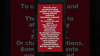 The U.S. Tried To Control The Weather #facts #usa #history #science