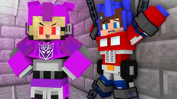 JJ Optimus Prime in Trap by Girl Decepticon -Battle Autobot - Maizen Minecraft Animation with Mikey