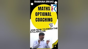 UPSC Maths Optional Coaching in Delhi || RAMANA SRI IAS || COMPLETE UPSC MATHS OPTIONAL SYLLABUS