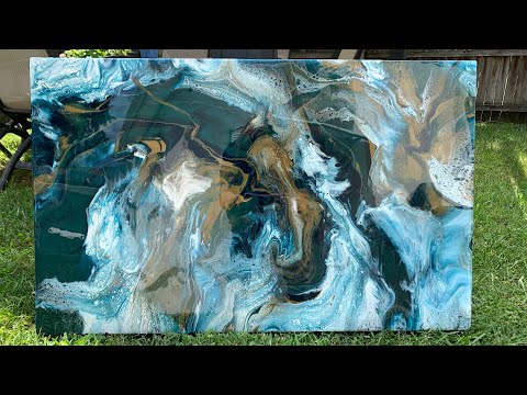 Resin pouring art technique.