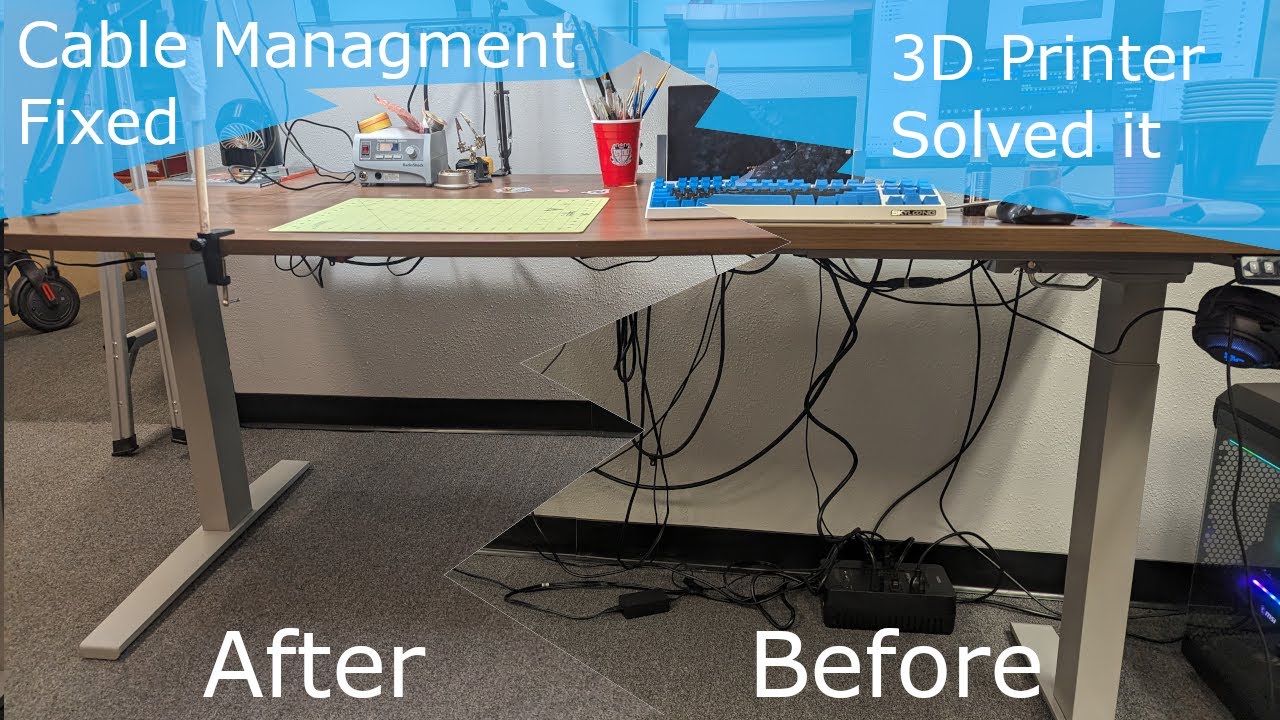 Cable Management Under my Desk using the Power of 3D Printing - YouTube
