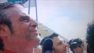 The german anthem followed by italian anthem. an iconic sight in
formula 1 days of michael schumacher and following sebastian's vettel
move to fer...