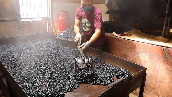 Process of Making Traditional Rice Cooker by Cutting Huge Stone. Korean Pot  Factory 